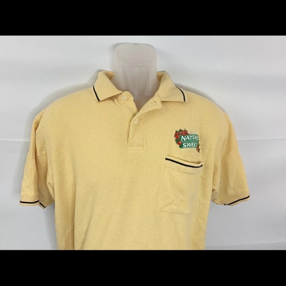 Van Heusen NATURE SWEET Company Polo Mens M Yellow Short Sleeve Shirt C​​​ - Picture 2 of 5